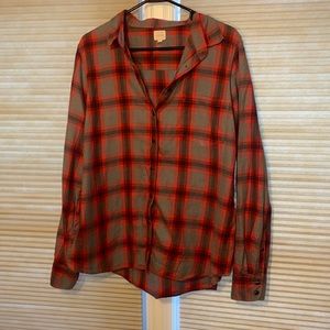 {J.Crew} Plaid Button Down Top